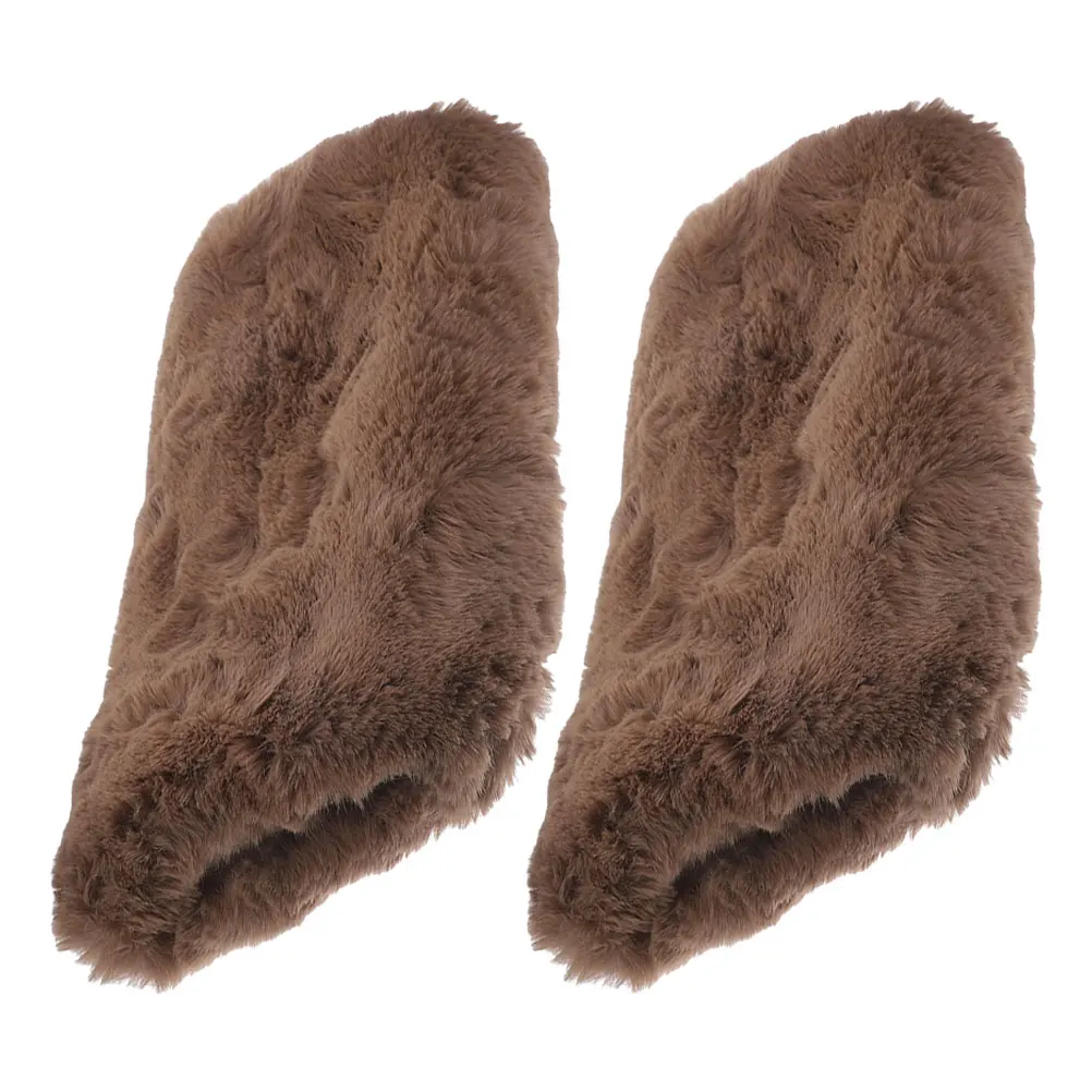 

2 Pcs Hand Warmer Pillow Furry Muffler Hands Girls Muffs Thicken Fuzzy Cuff Pouch Faux Warmers Light Brown