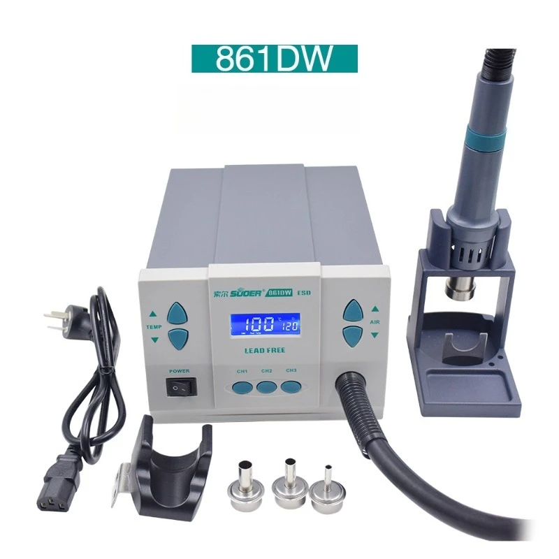 861DW Heat Gun Lead-free Hot Air Welding Station Hairdryer Soldering Hot Air Rework Station Hot Air GGun 1000W