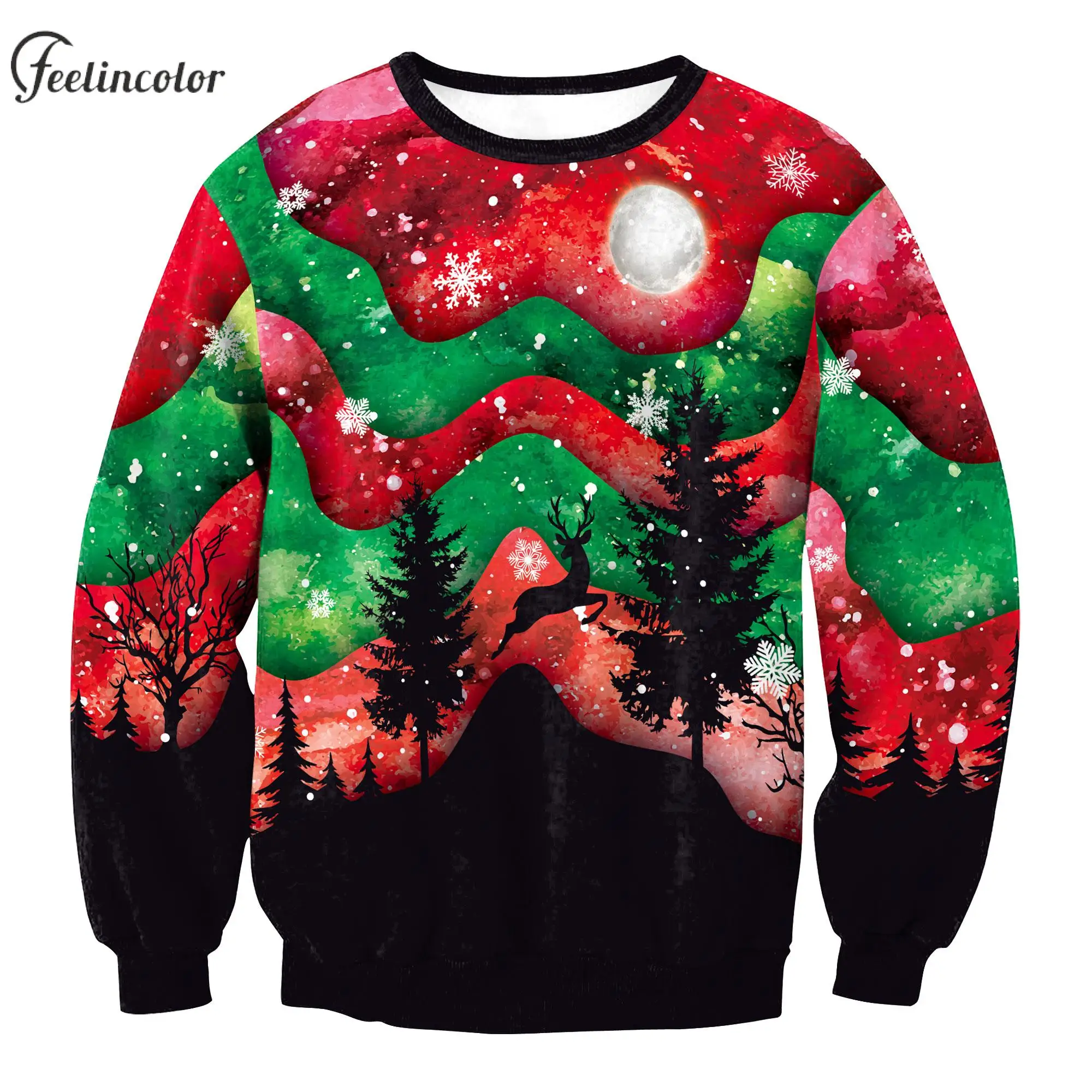 

Christmas Sweatshirts for Men Oversized Pullover Couple Crewneck Tracksuit 90S Vintage Streetwear Xmas Male Clothing Sudadera