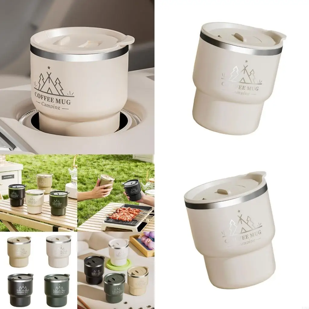   Stainless Steel Coffee Drinkware With Sealed Lid For Commuting Desk Decoration