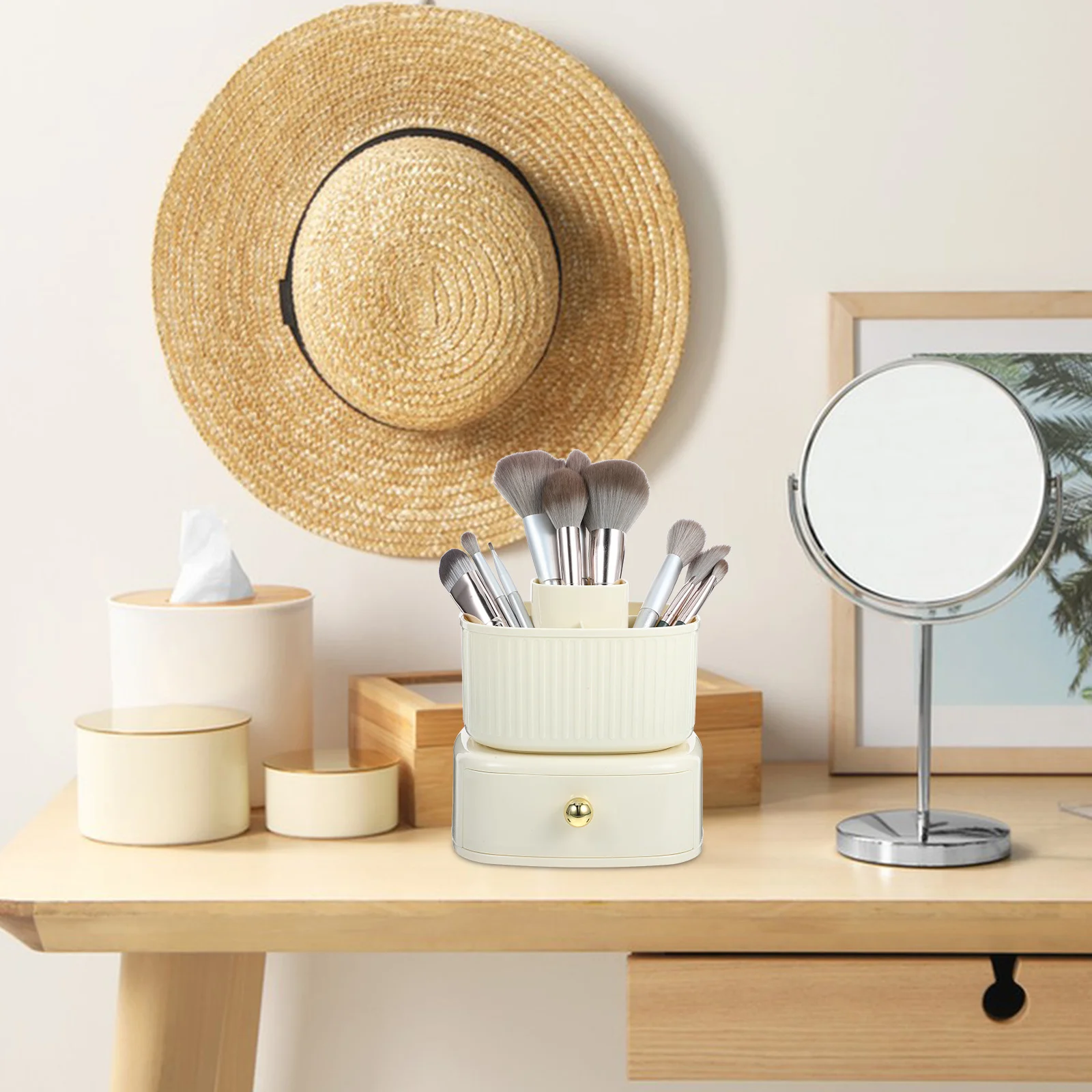 Porte-stylo brosse porte-gobelet à crayons organisateur rotatif tasse à crayons pour bureau vanité Table de rangement