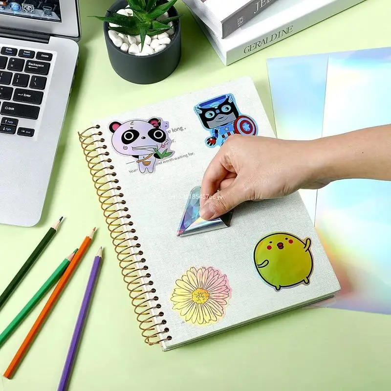 

20x Sticker Paper Clear Printable Vinyl Labels Crafts Decal Rainbow Color Dropship