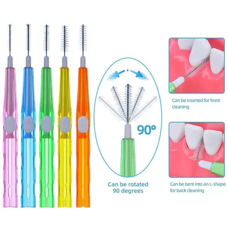 Shape Tooth Floss 60 Pcs/Box I-type push pull interdental brush 0.6-1.5Mm Cleaning Between Teeth Oral Care Orthodontic