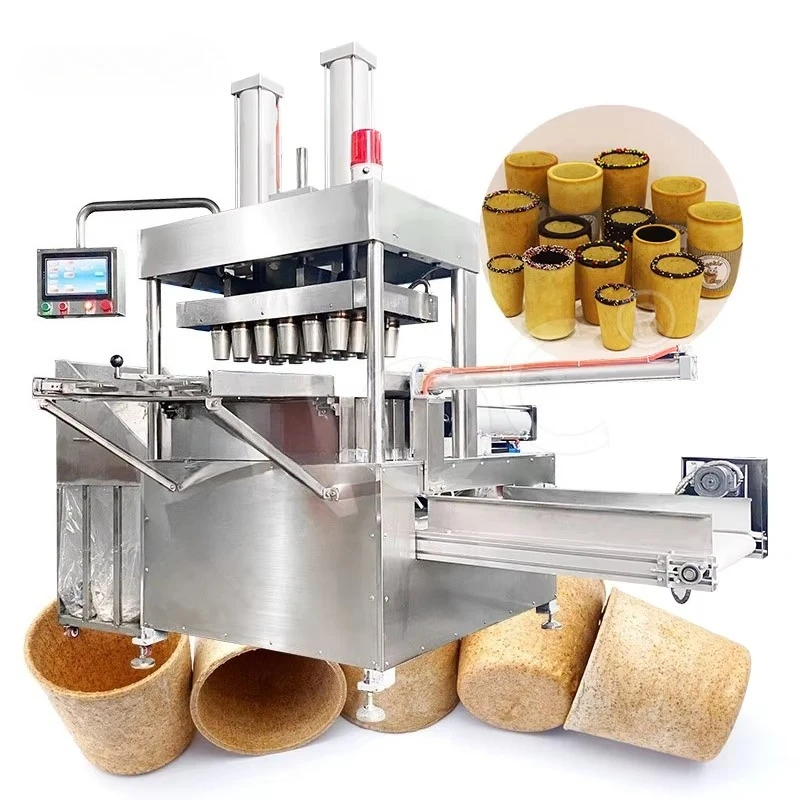 2025 Industrial Automatic Edible Cookie Cup Machine Customized Sugar Waffle Cone Maker Wafer Cup Machine Commercial Grade