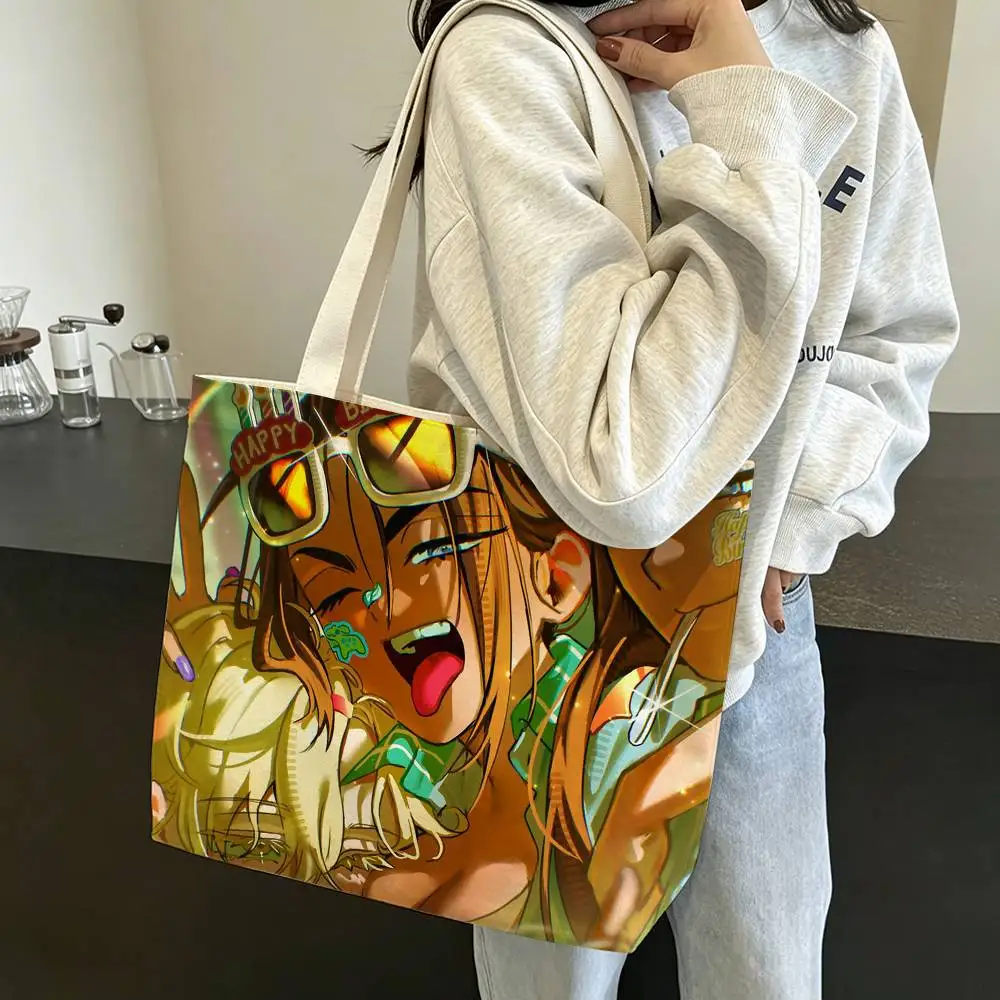 Cool A-Alien S-Stage Anime CharacterS Cotton Polyester Zipper Tote Bag Large Capacity Shoulder Shopping Handbag