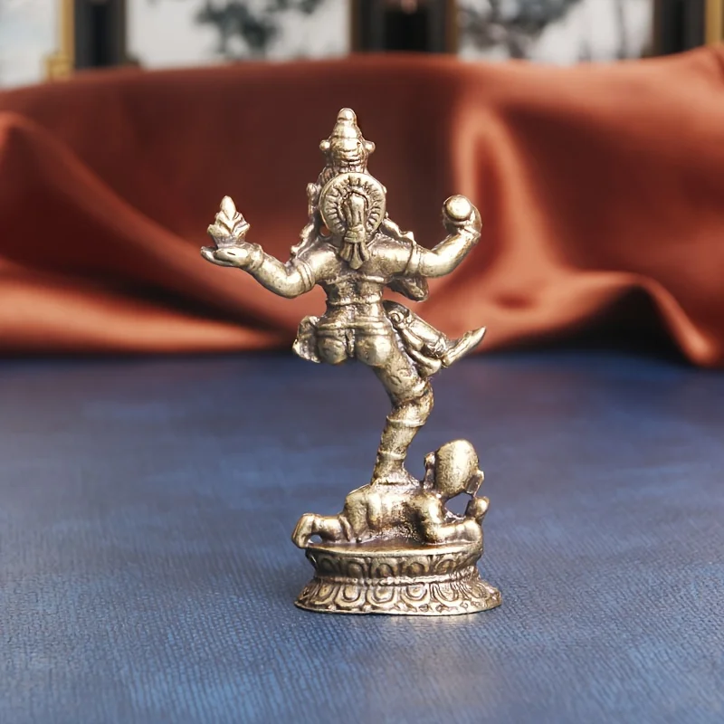 Brass Four-Arm Statue, Southeast Asian Idol Bronze Carving Crafts, Religious Articles, Gifts
