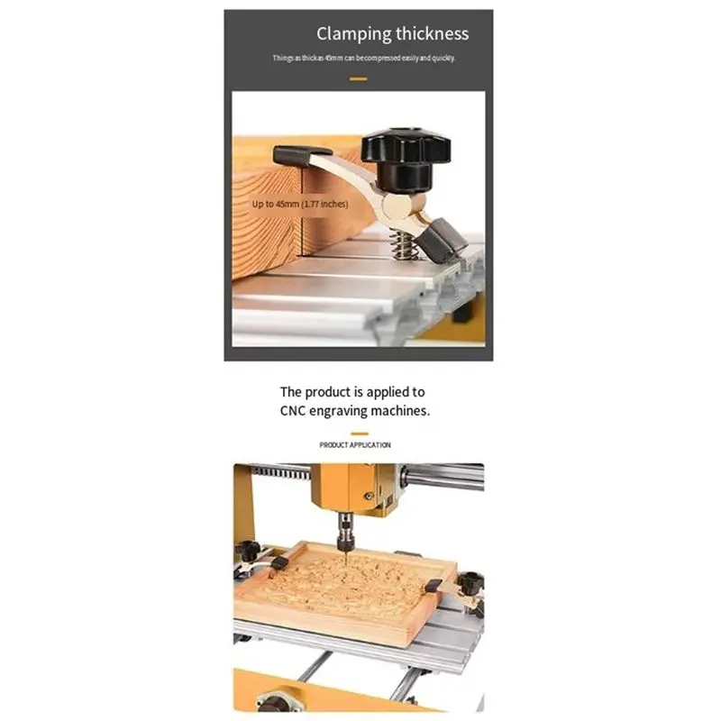 4Pcs Quick Acting T-Track Hold Down Clamp With T Silder Aluminum Alloy Woodworking Clamps Jig For Routers Drill Presses-B51B view 4