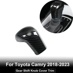 Carbon Fiber ABS Gear Shift Knob Cover Trim For Toyota Camry 2018 2019 2020 2021 2022 2023 Car Interior Accessories