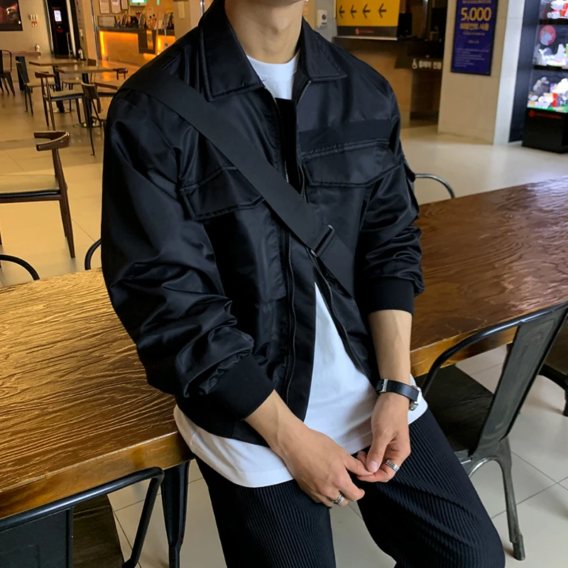 

2022 Men's Spring Autumn New Pilot Solid Color Jackets Male Loose Baseball Uniform Coats Ladies Long Sleeve Casual Outwear C89