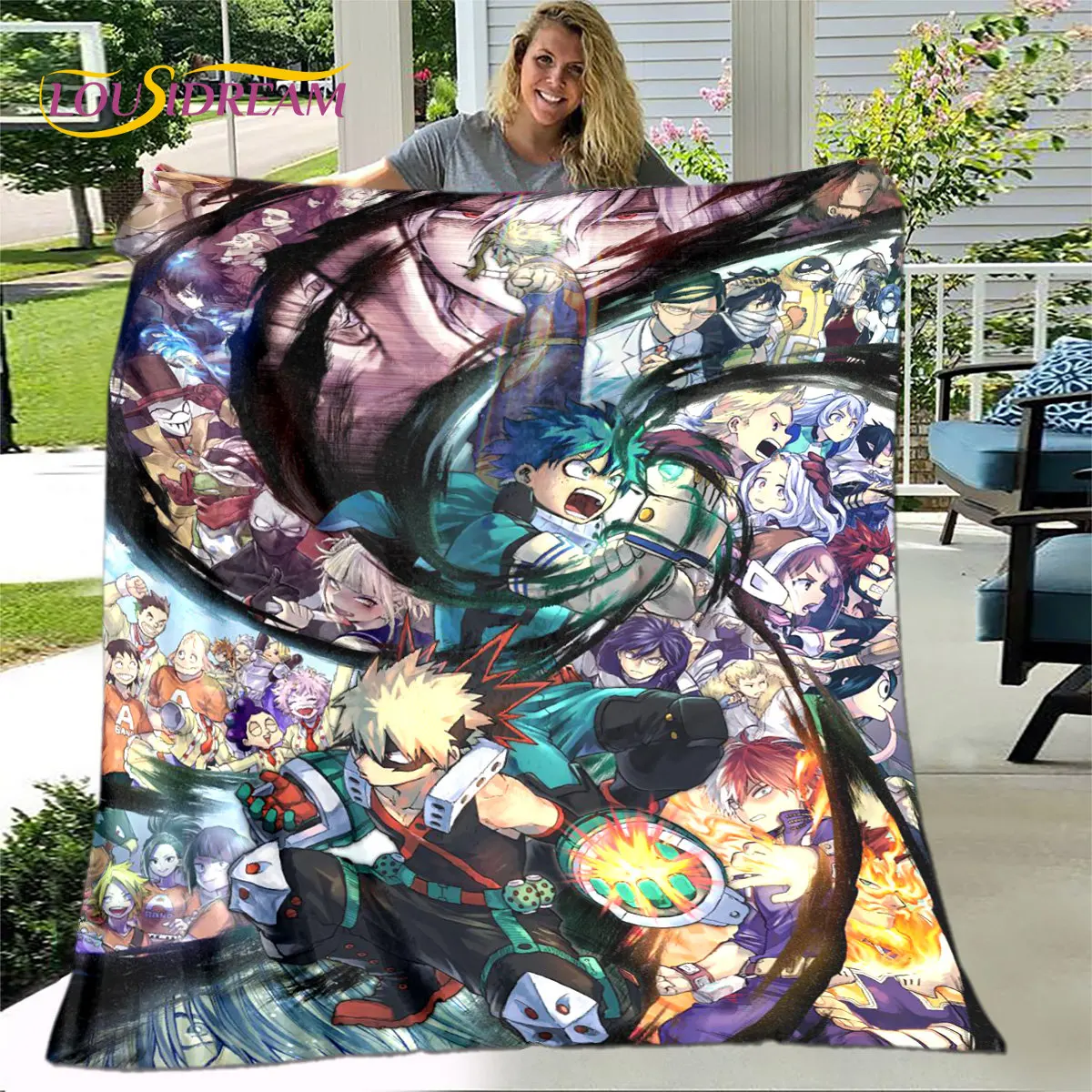 My Hero Academia Anime Cartoon Soft Plush Blanket,Flannel Blanket Throw Blanket for Living Room Bedroom Bed Sofa Picnic Cover