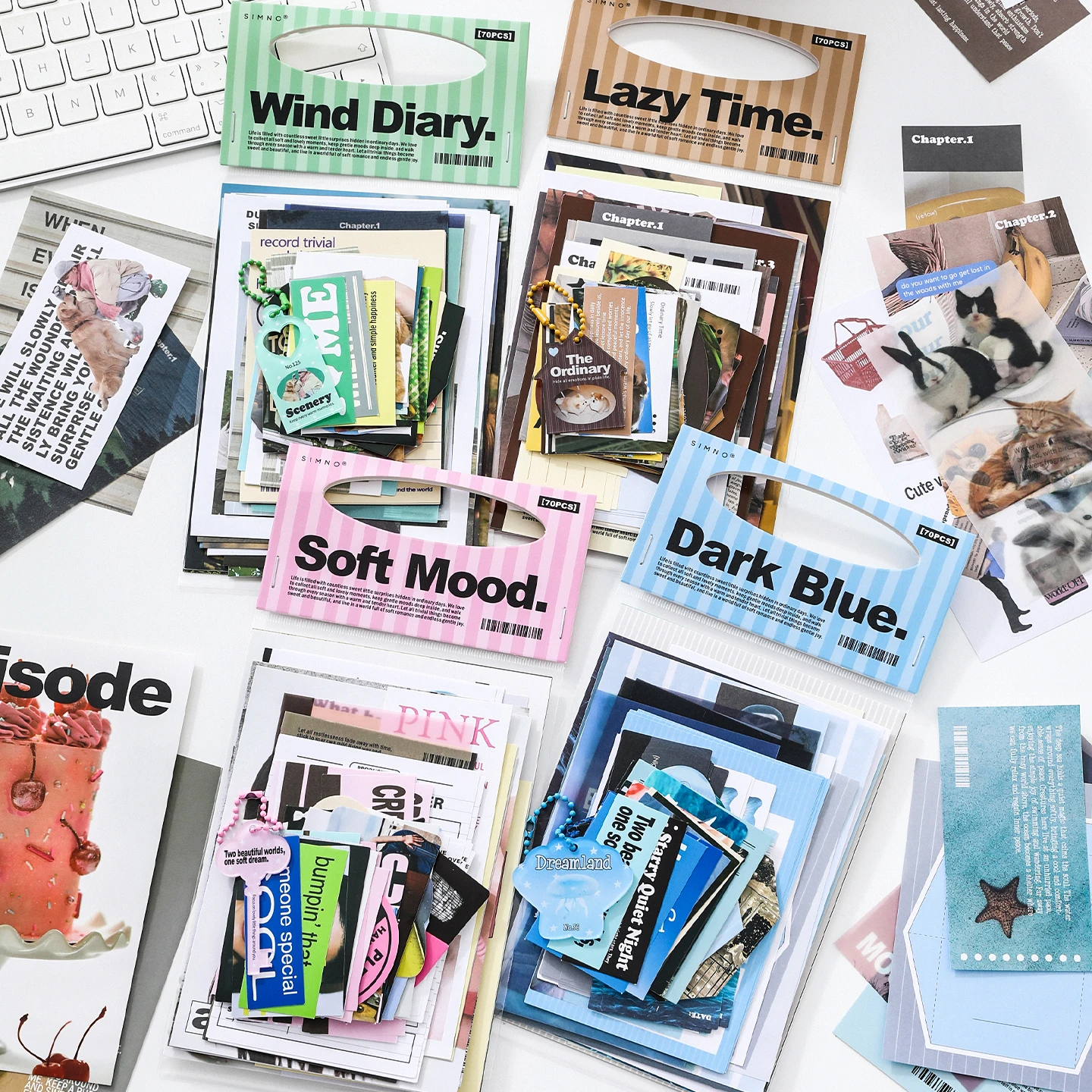 TIANZI 70 pcs Garden Post Office Collection Light Paper Material Pack DIY Handbook Collage Journal Notebook Scrapbook Envelope