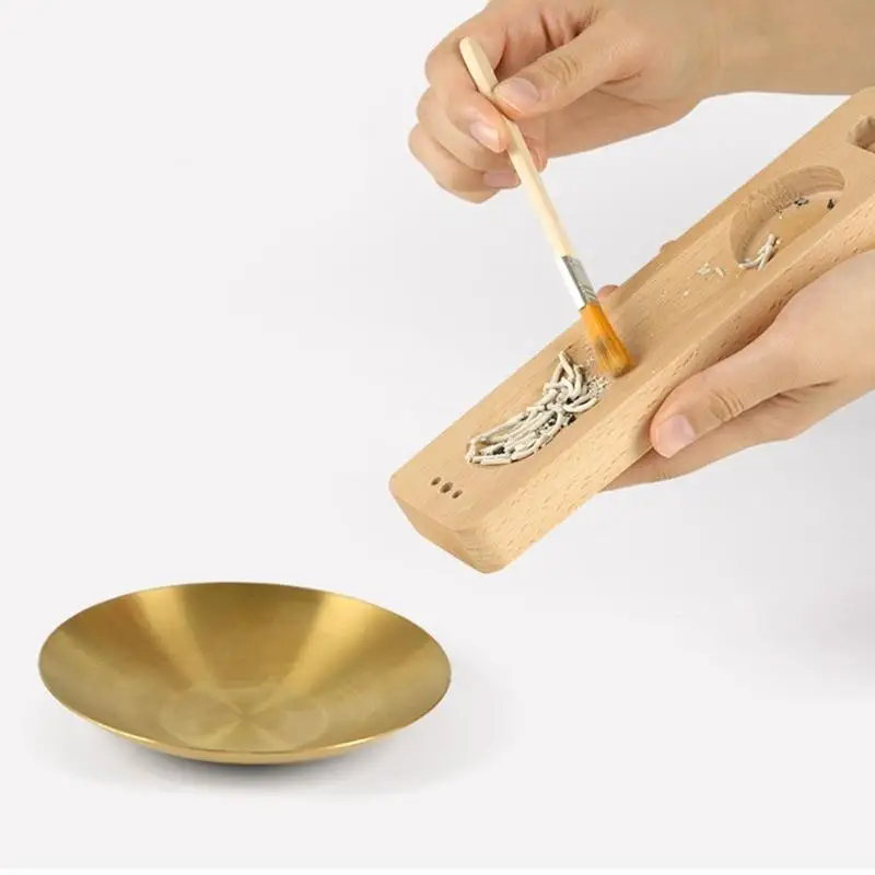 E8BD Incenses Holders Santo Sages Burners Holders For Smudging Tray with Recessed Sections for Fragrant Piece, Loose Debris