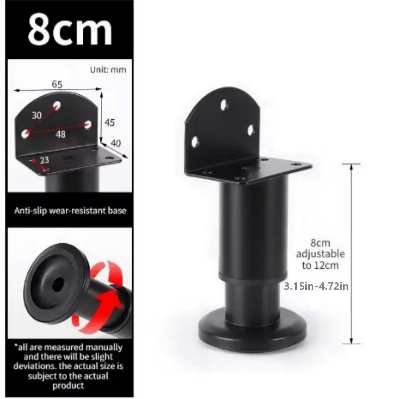 4PCS Adjustable Height Furniture Support Legs Load-Bearing Replacement Legs Bed Beam Support Leg Heavy-Duty DIY Accessories