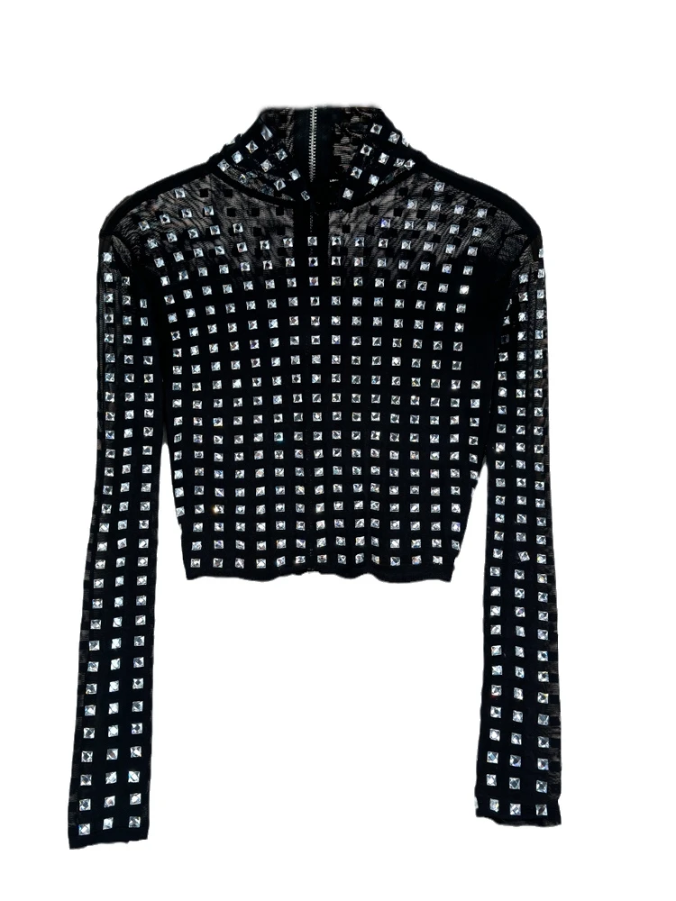 Ele Long Sve ذوي الياقات العالية سليم صالح تي شيرت المرأة عادية الأعلى Faionable بريق لي مطاطا الكورية Sle الربيع #5