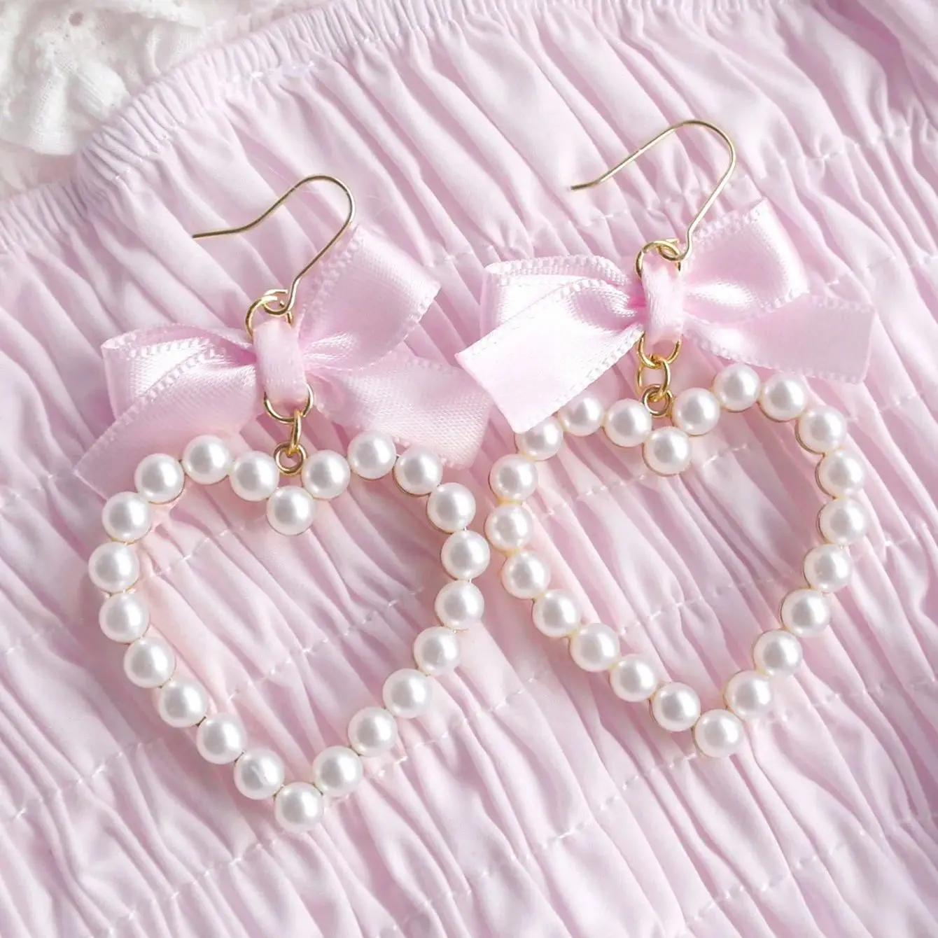 Doce legal rosa amor arco imitação de pérola brincos y2k sle festivo acoria para mulher primavera temporada item exclusivo