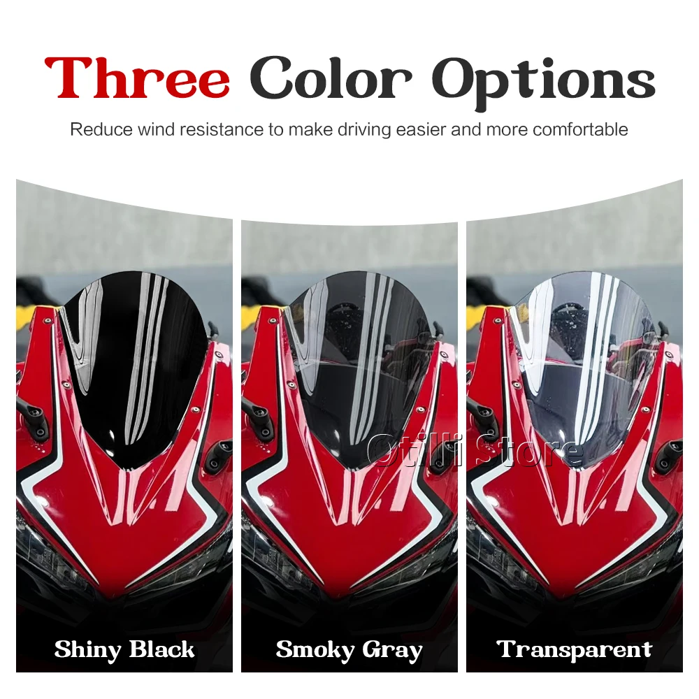 Motorcycle Sports Double Bubble Windshield WindScreen Visor Viser Deflector For Honda CBR500R CBR 500R 400R CBR400R 2019-2025