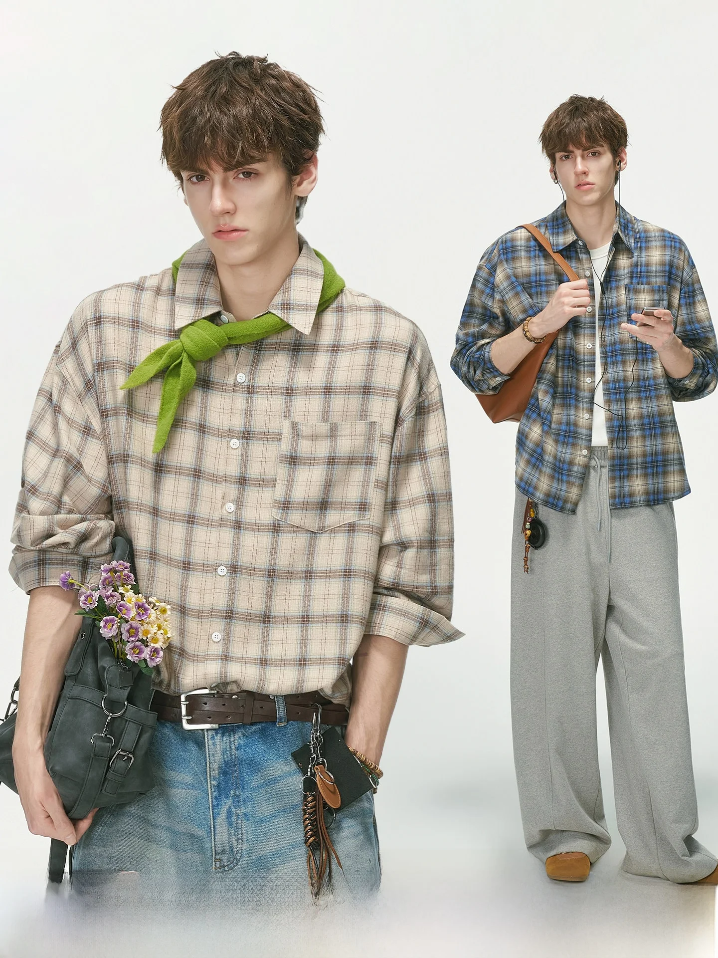 Dream Made Men's Plaid Long Sleeve Shirt Casual Commute Style Couple's Outerwear Cotton Spring Autumn Fashion Classic Checkered