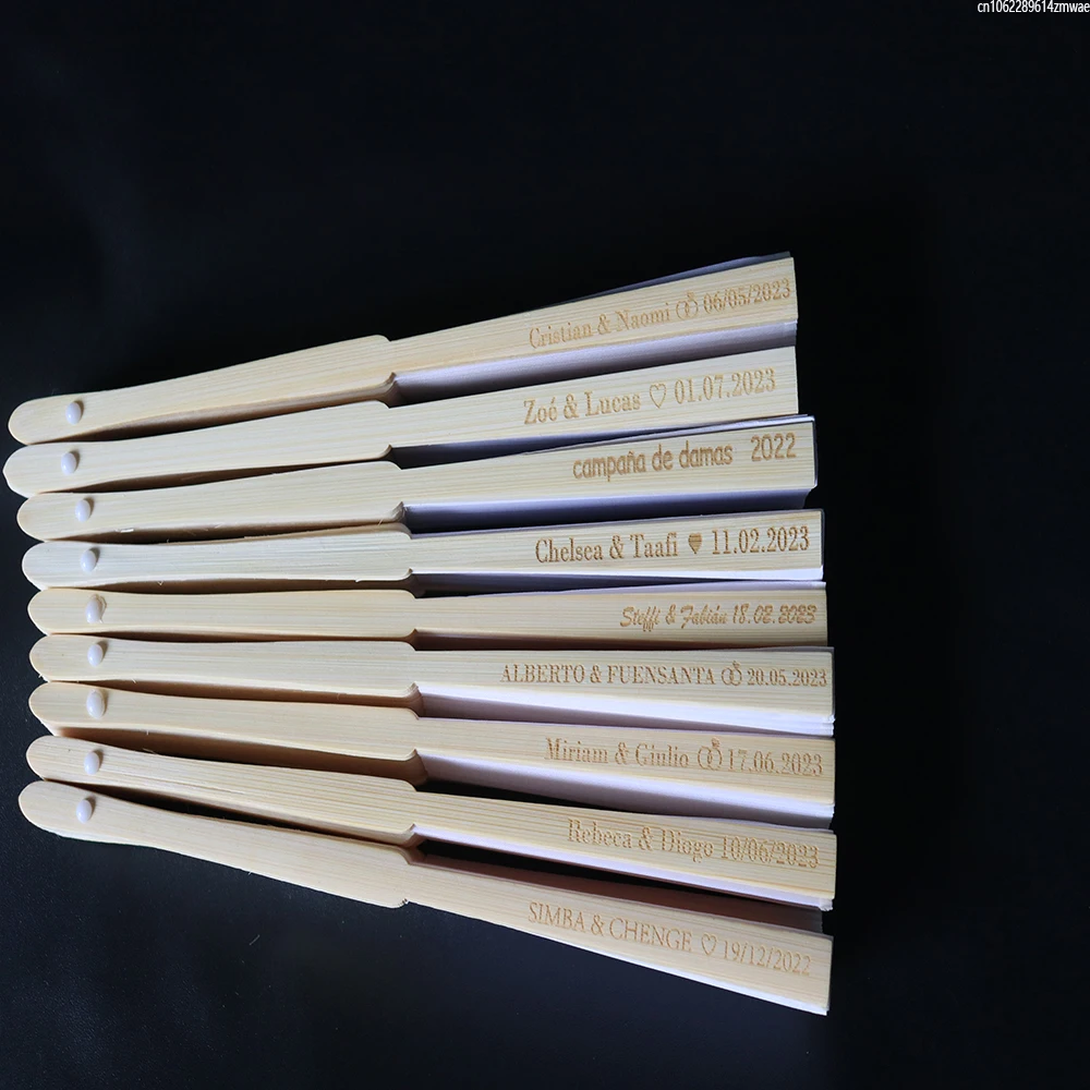 abanicos para boda Abanico de papel plegable pintado a mano, suministros portátiles para fiestas y bodas, decoración de regalo personalizada,