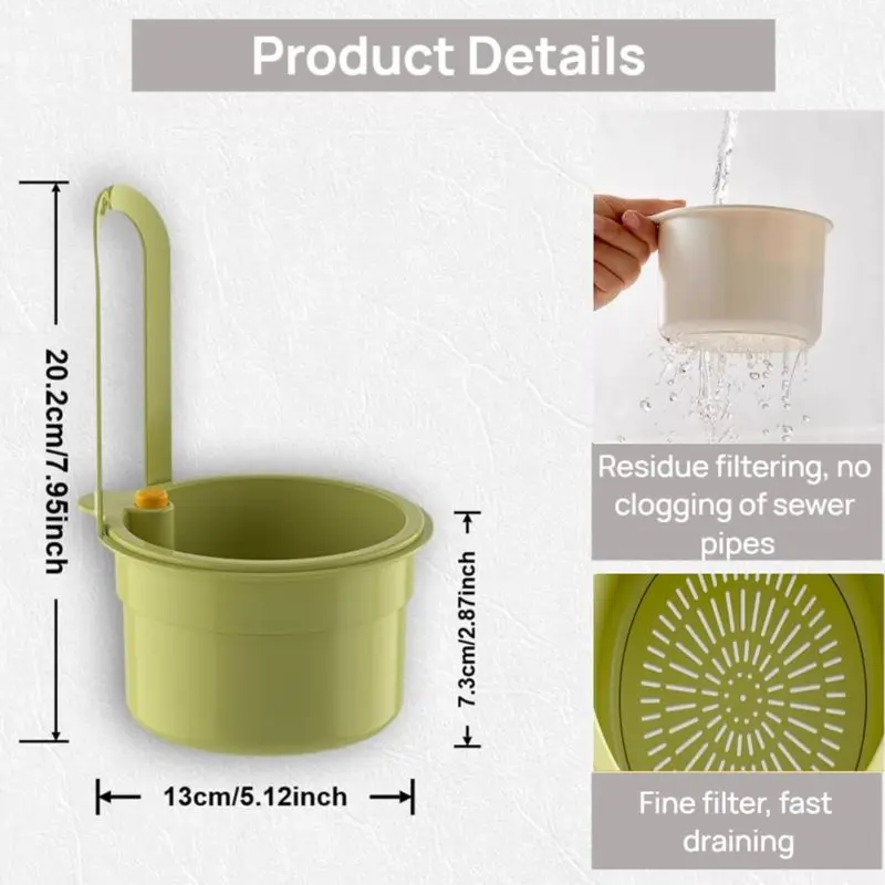 Multifunctional Creative Sink Hanging Strainer Basket Removable, Openable Bottom Lid Kitchen Waste Strainer Quick Drainer