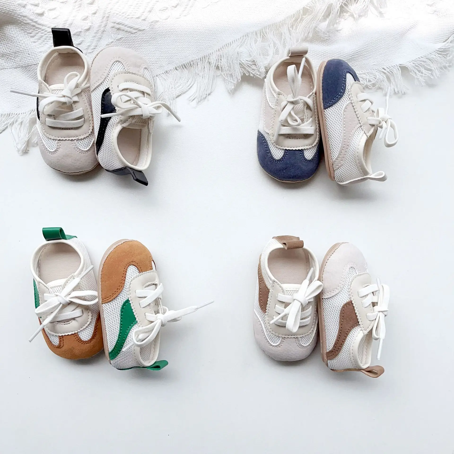 

2025 Spring Fall Baby Shoes Breathable Mesh First Walkers Soft Sole Non-Slip Unisex Casual 0-18 Months​