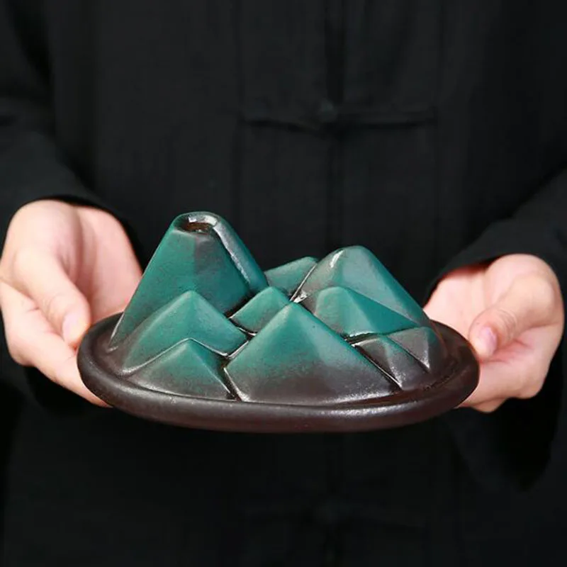 Brûleur d'encens à cône à reflux de fumée de montagne en céramique, Eva d'aromathérapie d'intérieur, encensoir de parfum, décoration d'intérieur