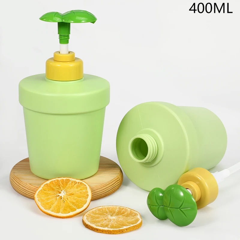 400/200ML Dispenser di Sapone da Bagno in Vaso a Forma di Pianta Shampoo Lozione Contenitore Pressa Bottiglia Riutilizzabile per Sapone da Bagno Cosmetico