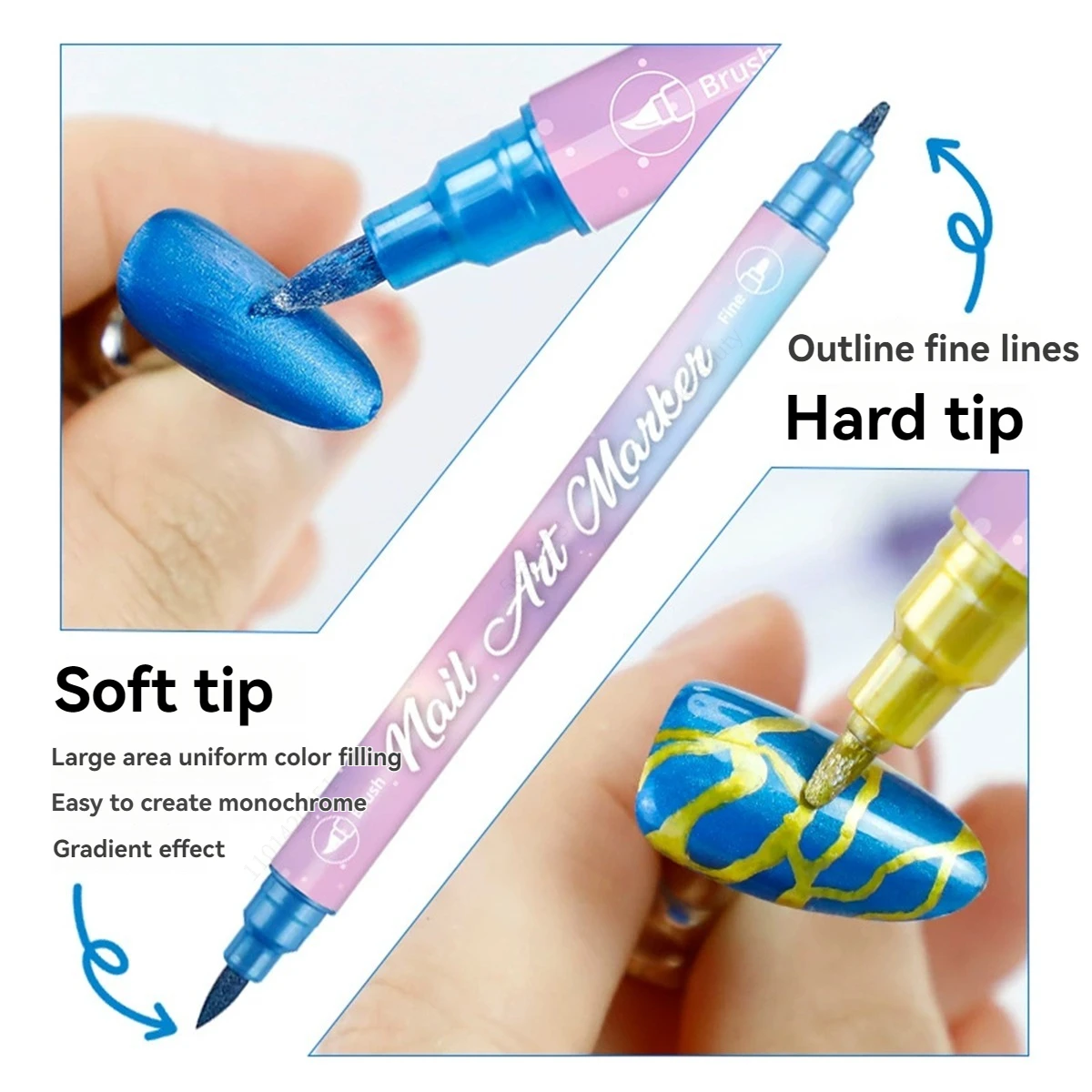10개/세트 컬러풀 방수 네일 아트 그래피티 펜 DIY 3D 네일 아트 드로잉 펜 추상 라인 매니큐어 도구 페인팅 라이너