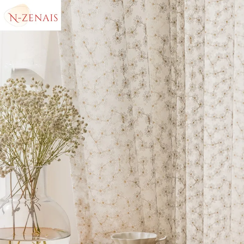 

Small Daisy Fresh White Tulle Luxury Curtains for Living Room Bedroom Sheer Yarm Gauze American Pastoral Country Embroidery Door