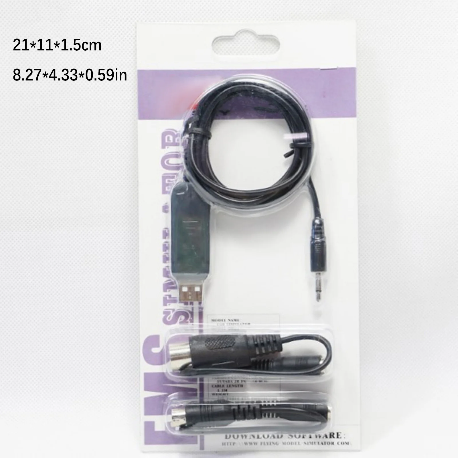 USB Simulator Cable & 2 Adapter Cables For RC Helicopter FS-I10/FS-I6/FS-I4/FS-TH9X/FS-T6/FS-CT6B For FlySky FS-SM100 FS-I10