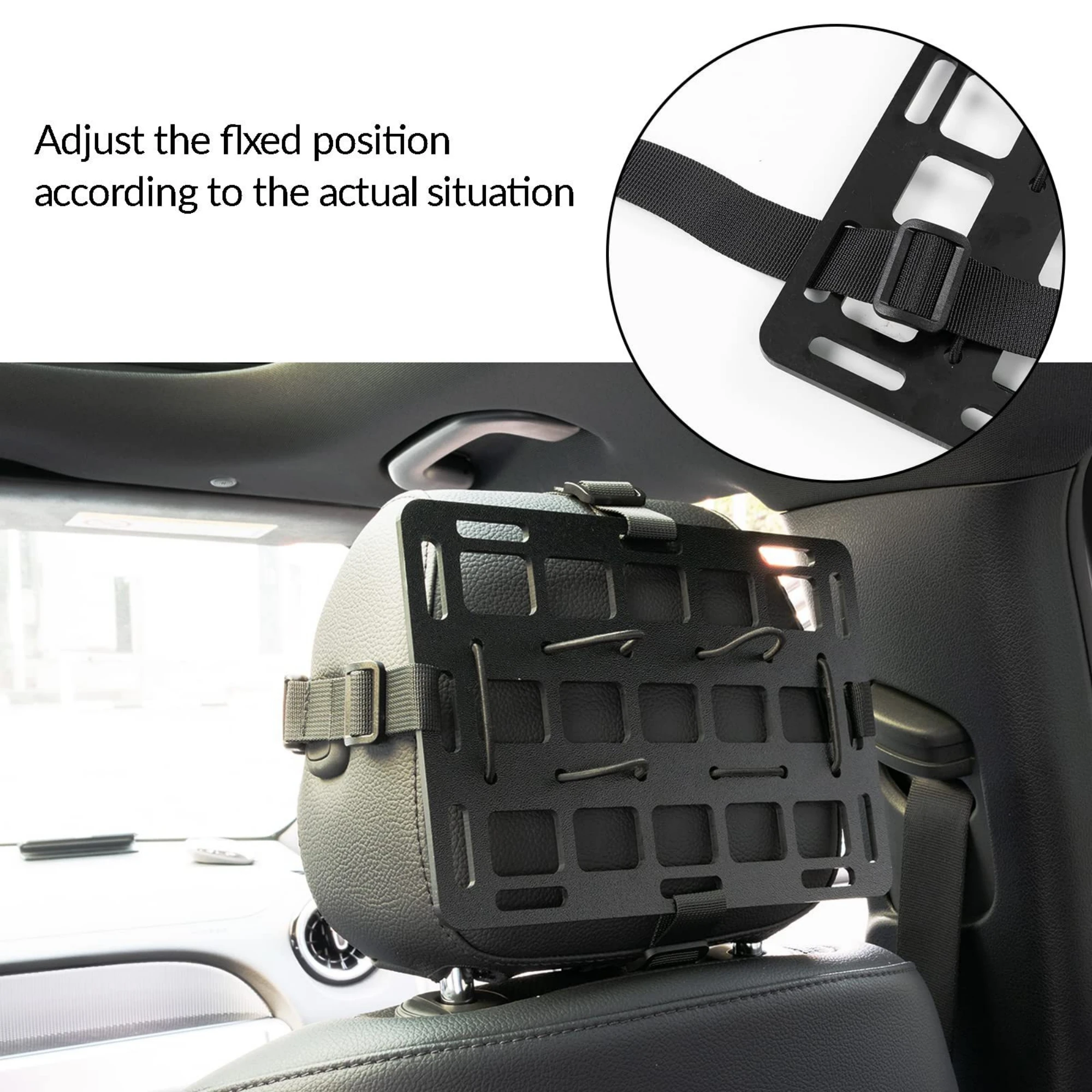 Car Seat Organizer Multifunctional Adjustable Tactical Seat Back Mesh Organizer Tactical Molle Panel Car Interior Accessories