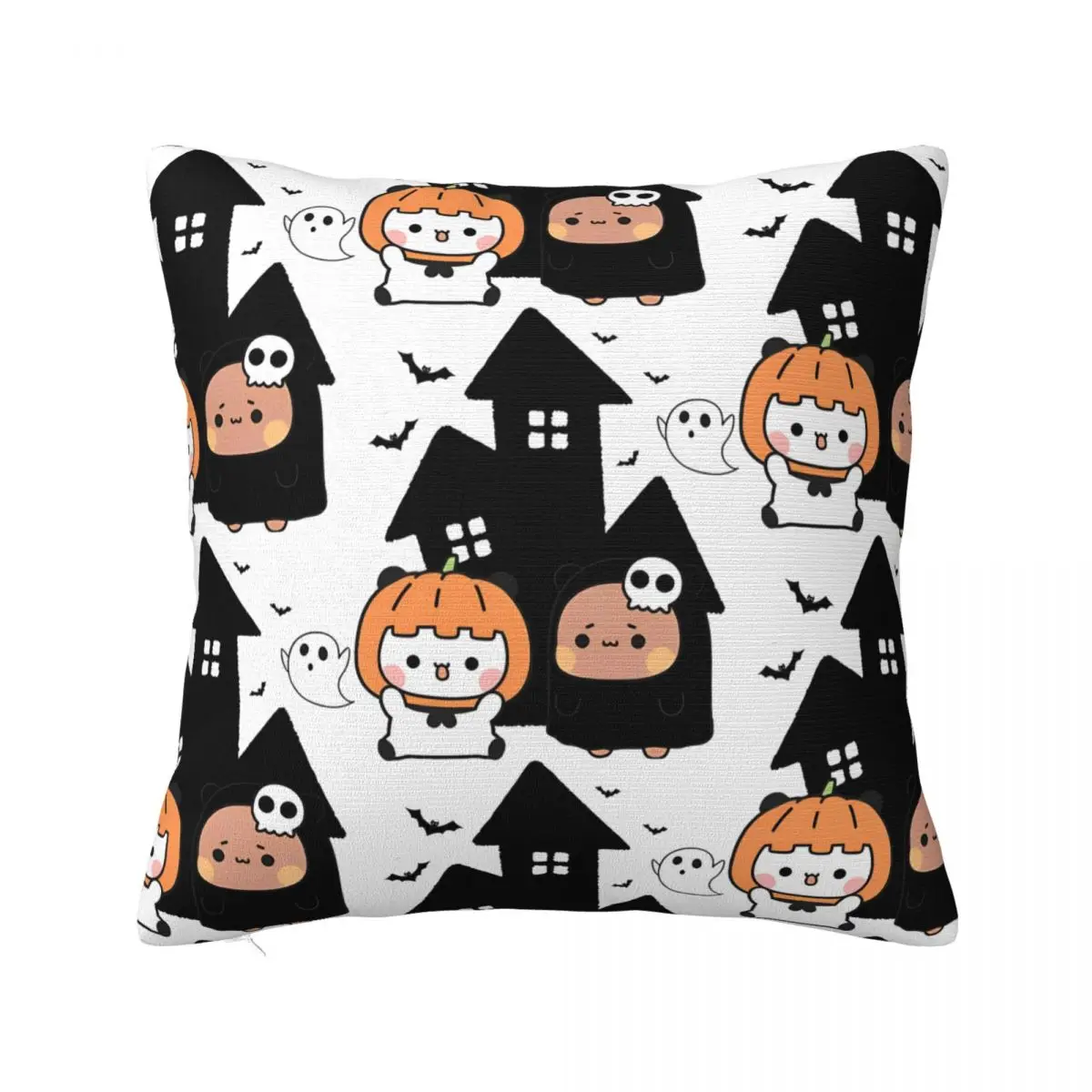 Bears Bubu Dudu In Love Halloween Pumkin Pillowcase Double-sided Cushion Cover Gift Throw Pillow Case Cover Home Zipper 45X45cm