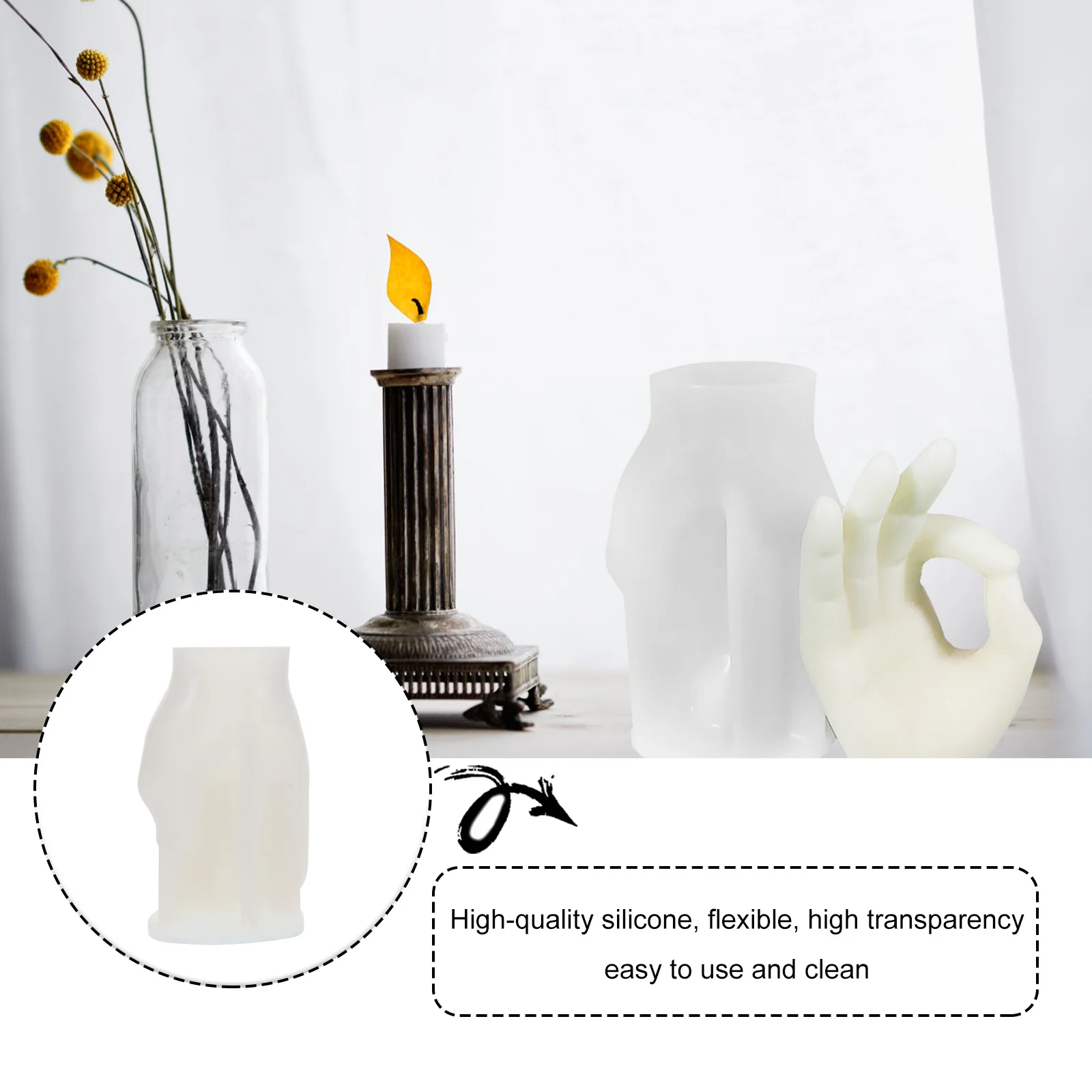 

Tray Gesture Scented Mold Decorations Making Silica Gel Soy Wax Reusable