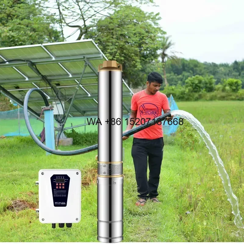 Wmwmnu For Farm Irrigation DC Solar Water Pump System High Pressure Solar Power Deep Well Submersible Borehole Pump BLDC