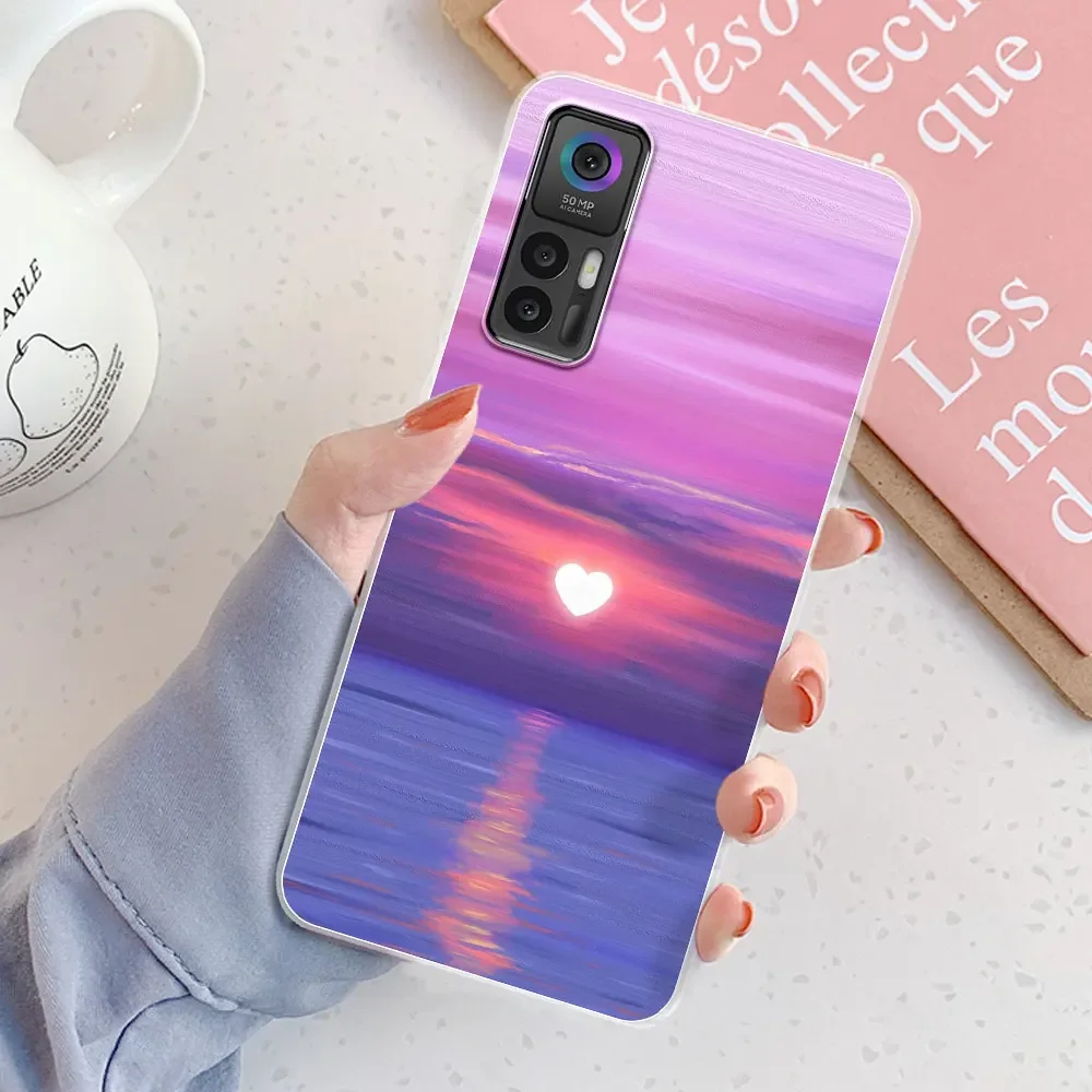 For TCL 30 Plus Case Patterned Transparent Silicone Soft TPU Cover Coque For TCL 30E 30 SE Cases For TCL 30 5G Bumper Fundas