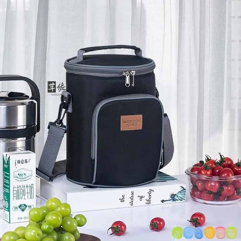 

Thiened Aluminum Foil Insulated Lunch Box Bag Portable Handheld Bento Bag Waterproof Student Office Worker round Rice Buet