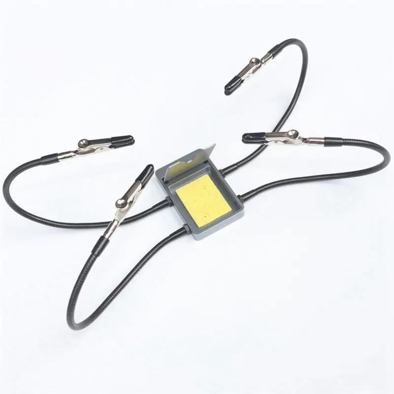 AEE4-Universal Third Helping Hands Soldering Aid Tool PCB Board Holder With 4Pcs Metal Flexible Arms For TS101 TS80P SH72