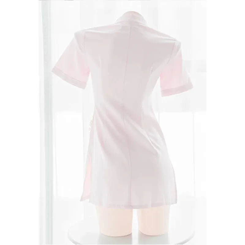 Juego de rol lindo vestido de enfermera Gilr con sombrero uniforme disfraz mujer camisón Sexy pijama traje Cosplay