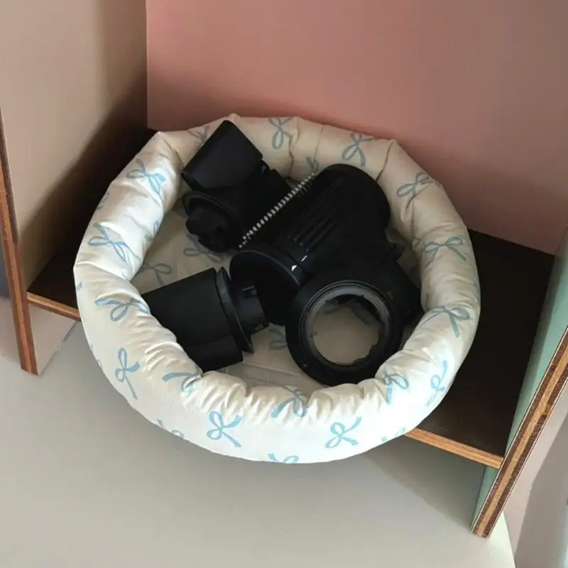 G99A Уникальная круглая корзина для хранения хлопка с Bowknot для ювелирных изделий и сохранения макияжа