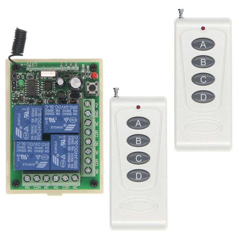 RF Wireless Remote Control Switch DC 12V 24V 4CH Used For Motor Reverse And Reverse Rotation Computer Lamp Pump Power Off