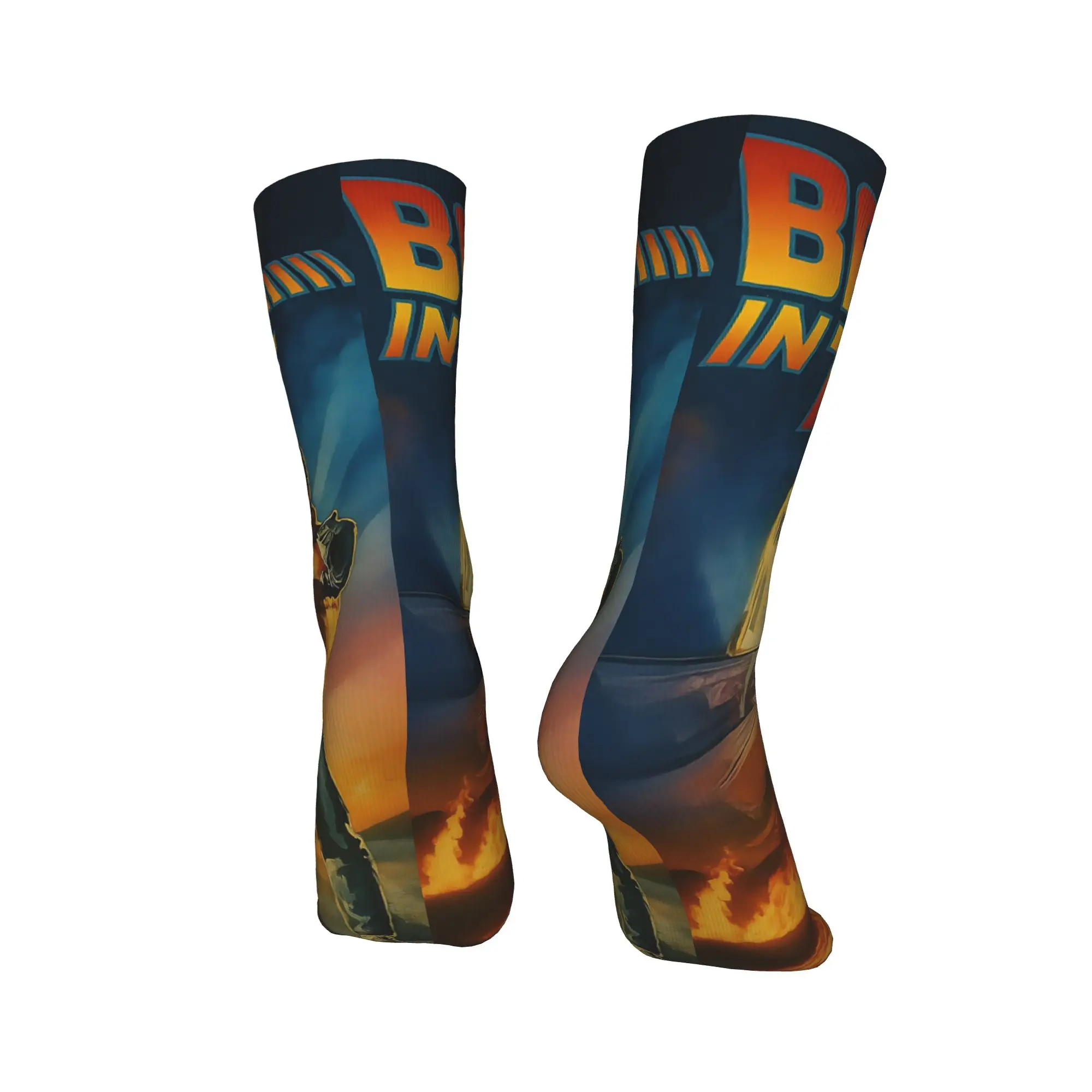 Back To The Future Socks  Gothic Stockings Adults Men Quality Outdoor Sports Socks Spring Printed Anti Slip Socks