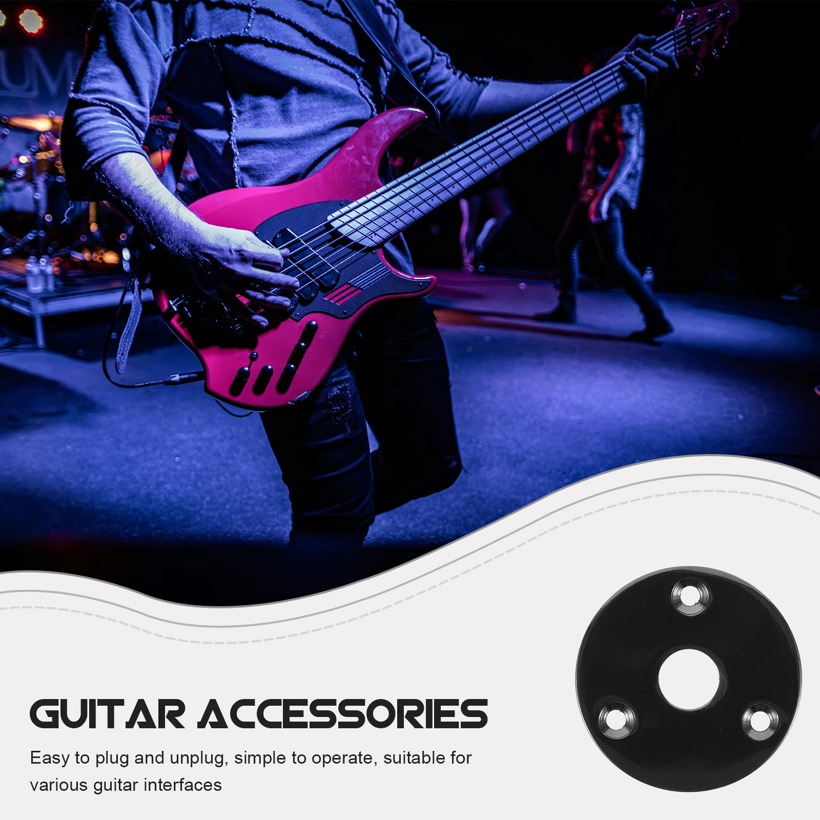 

5pcs Guitar Socket Plates For Replacement Plate Round Metal Output Input Socket For Electric Guitar Parts Replacement Accessory