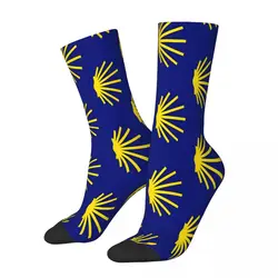 Camino De Santiago Symbol Large Yellow capesante Shell Socks uomo uomo donna calze primaverili Hip Hop