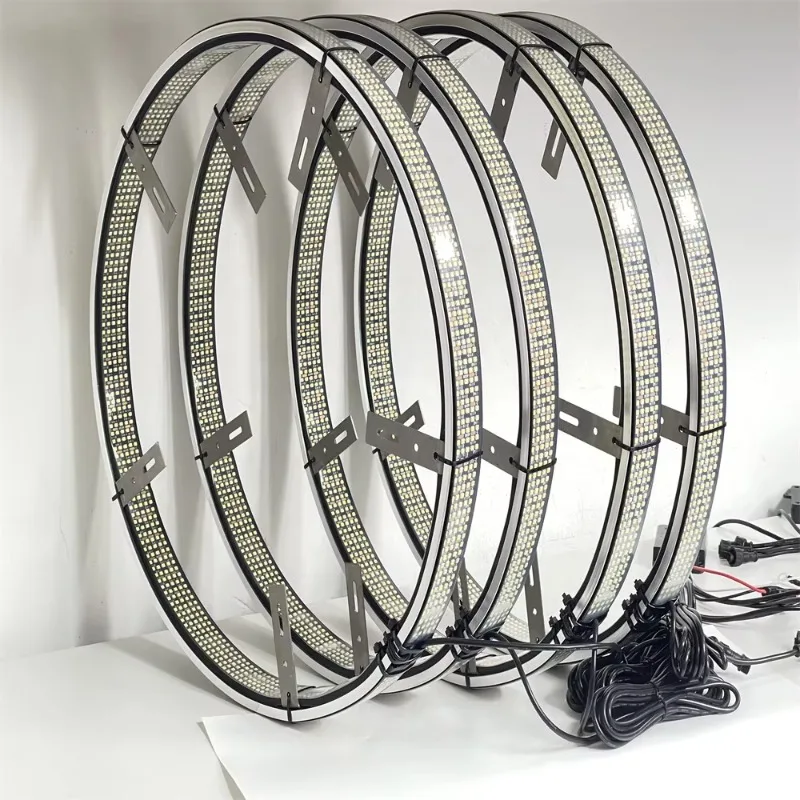 【Premium Hot Selling 】Kingshowstar 4pcs 10 Row Wheel Light Pure White 15 