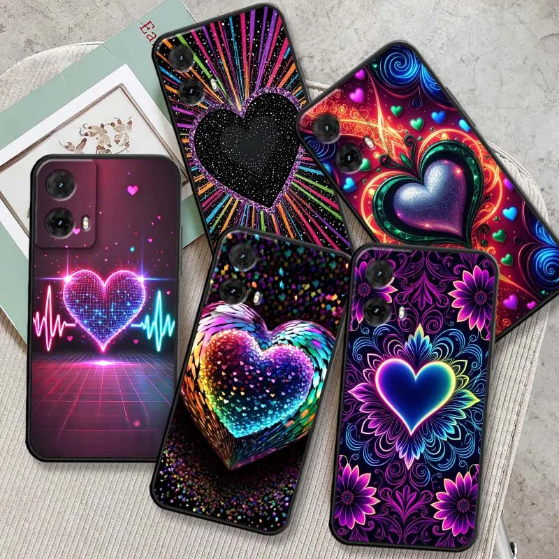 

Fashionable Love Pattern For Motorola G85 Edge 50 G24 G35 G14 G04 40 G72 G34 G31 G Stylus G54 G13 G32 5G Black Phone Case