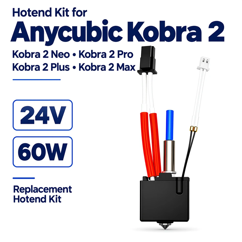 Hotend Kit for Anycubic Kobra 2 Kobra 2 Neo Pro Plus Max 24V 60W Hardened Steel Nozzle Replacement 3D Printer Parts