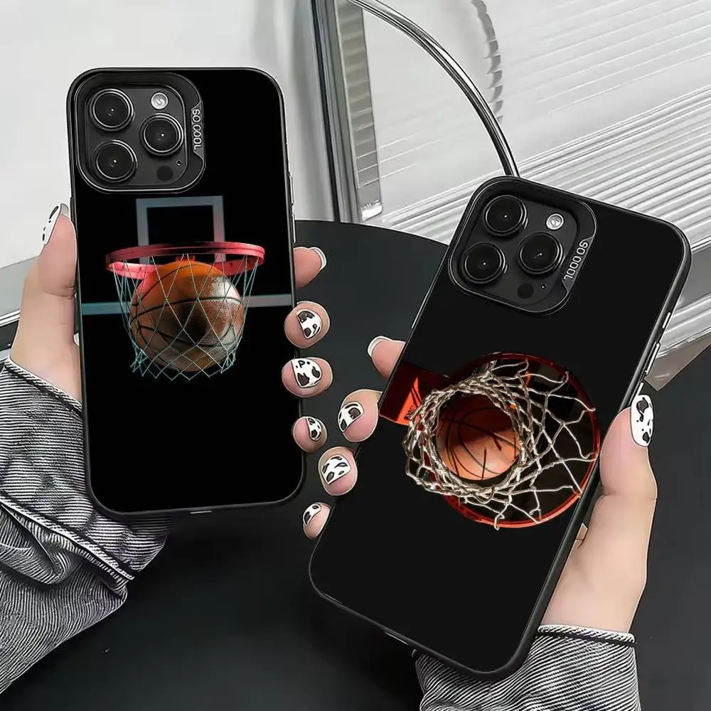 

Basketball ball Phone Case For iPhone 17,16,15,14,13,12,11 Plus,Pro Max,XS,Colorful Silver Phone case Funda Cover