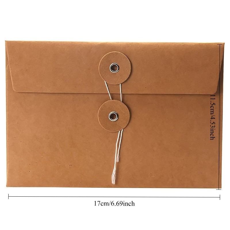 25pcs retro-style brown leather paper envelope