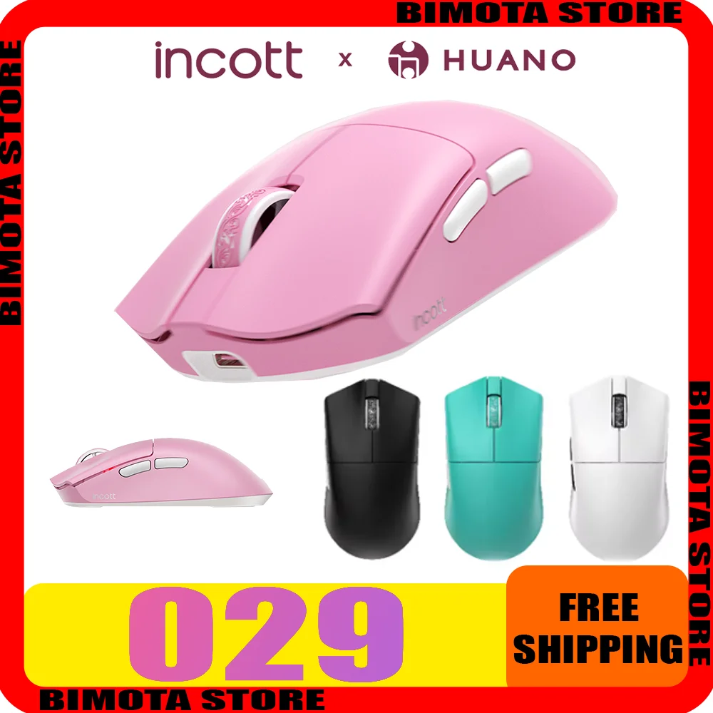 

Incott 029 Gamer Mouse Tri-mode 34g PAW3395 2.4G 8K 32000dpi Lightweight Wireless Ergonomic Customization Gaming PC Accessories
