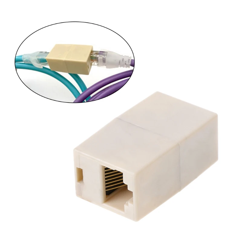 RJ45 Cat5 Socket Connector Coupler Ethernet LAN Cable Joiner Extender Dropship