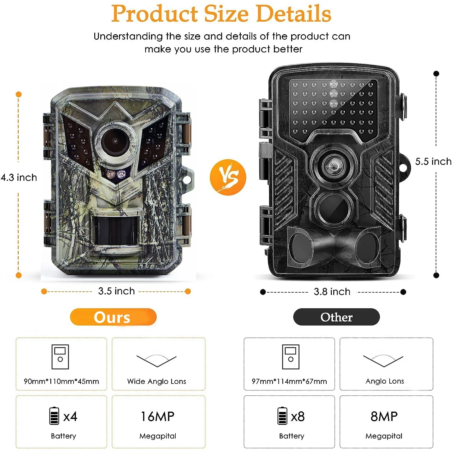 Mini Hunting Camera 16MP 1080P Wild Trail Game Cam Infrared Night Vision Outdoor Motion Activated Trigger Scouting Photo Traps